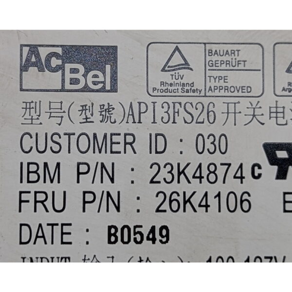 Блок питания 23К4874, 26К4106, API3FS26, AcBel, IBM x306 300 Вт