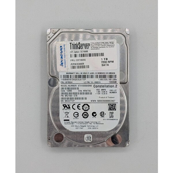 Жесткий диск 0C19496, 03T6530, 0C44426, ST91000640NS, HP, 1 Тб, SATA, 3.5