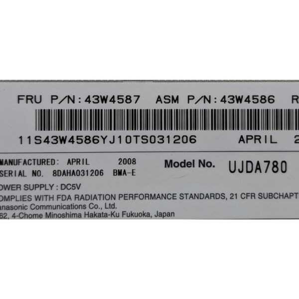 Привод DVD-RW 43W4587, 43W4586, UJDA780, IBM x306M x366 X3250 x3350 x3455 x3550 x3650 x3650 x3950, IDE