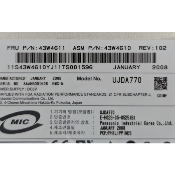 Привод DVD-RW 43W4611, 43W4610, UJDA770, IBM, 12.7, IDE