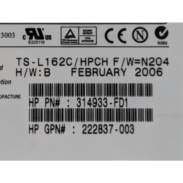 Привод DVD-RW 228508-001, 314933-FD1, 222837-003, TS-L162, HP, IDE
