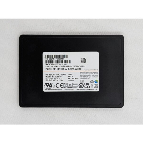 SSD диск MZ7L33T8HBLT-00A07, MZ-7L33T80, PM893, Samsung, 3,84 Тб, SATA, 2.5