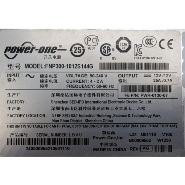 Блок Питания prd-1332-00, FNP300-1012S144G, Power One, 230W