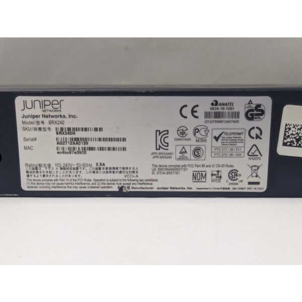 Коммутатор srx240h, 4x-srx-mp-1sfp-ge, Juniper