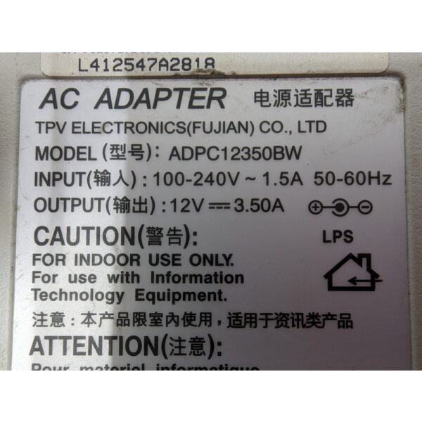 Адаптер питания ADPC12350BW, 40L350W-695-2A, Tpv Electronics, 12V, 3,50А