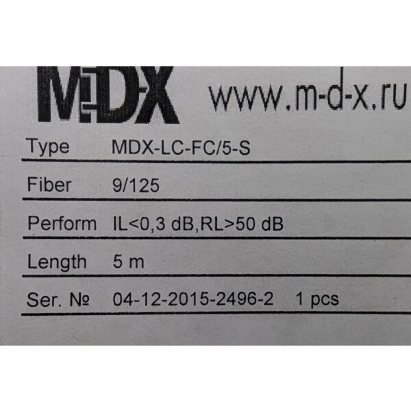 Оптический патч-корд MDX-LC-FC/3-S, MDX