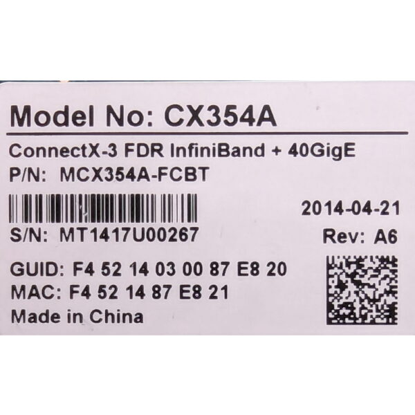 Контроллер Fibre Channel MCX354A-FCBT, Mellanox, 2 port QSFP, FDR IB (56Gb/s), 40GbE, PCIe x8 3.0