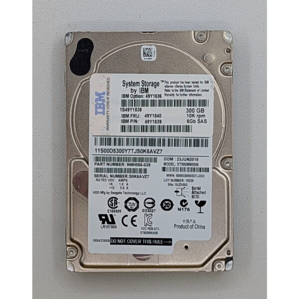 Жесткий диск ST300MM0006, 49Y1836, 49Y1839, 49Y1840, IBM, Seagate, 300 Гб, SAS, 2.5
