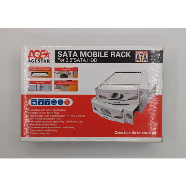 Мобильное шасси для HDD SR3P-SW-2F-Bk, AgeStar, 3.5