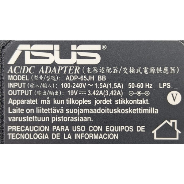 Адаптер питания ADP-65JH BB, Delta, Asus, с кабелем питания, 19v - 3.42a 65w (разъём 5.5x2.5мм)