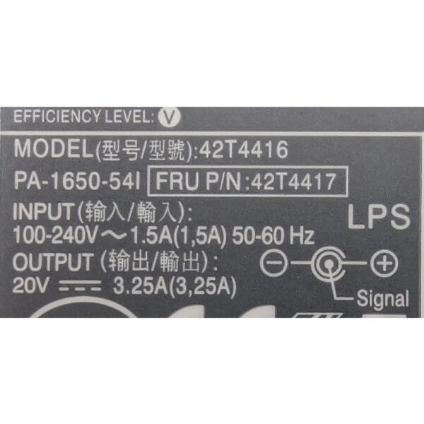 Адаптер питания 42T4416, 42T4417, Lenovo IdeaPad B590, ThinkPad T420, T430, X320, с кабелем питания, 20V 3.25A 65W