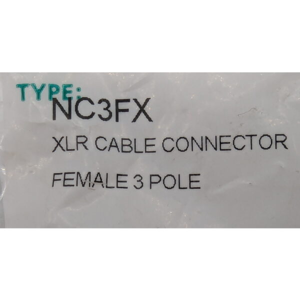 Аудио разъем NC3FX, Neutrik, 3 контакта, гнездо, монтаж на кабель, контакты с покрытием из серебра