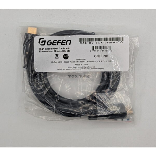 Кабель CAB-HD-LCK-06MM, Gefen, HDMI, HDTV, 480i, 480p, 720p, 1080i, 1080p, 2K, 4K, 1,8 м