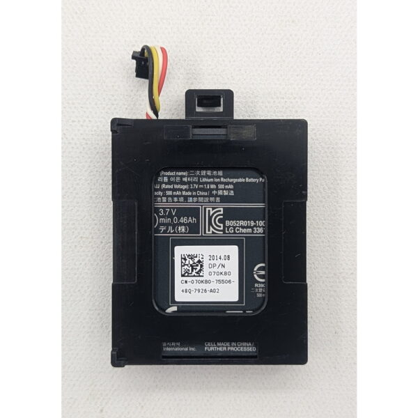 Батарея Raid контроллера 070K80, Dell PERC H710, H710P, H810, 460mah, 3.6v