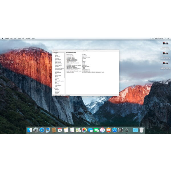 Системный блок A1289 Apple Mac Pro (2010 года), процессор Intel Xeon 2.4 GHz x 2 штуки, оперативная память 12 Гб DDR3 ECC, видеокарта Amd Radeon HD 5770 1024 Мб, жесткий диск 500 Гб, macOS ElCapitan, имеются следы эксплуатации