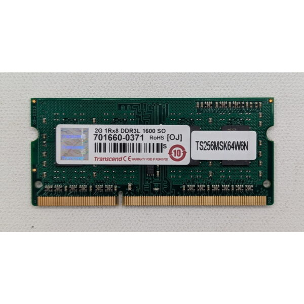 Модуль памяти TS256MSK64W6N, Transcend, DDR3, 2Gb, 12800, SO-DIMM