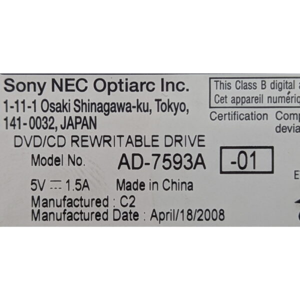 Привод DVD-RW AD-7593A, Sony, NEC