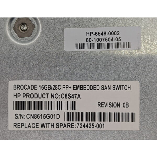 Модуль 6548-0002, 724425-001, HSTNS-BC25-N, C8S47A, HP, Brocade, 16Gb/28, SAN, Switch Power Pack, 16Gbit, 12xSFP+, HP c-Class BladeSystems