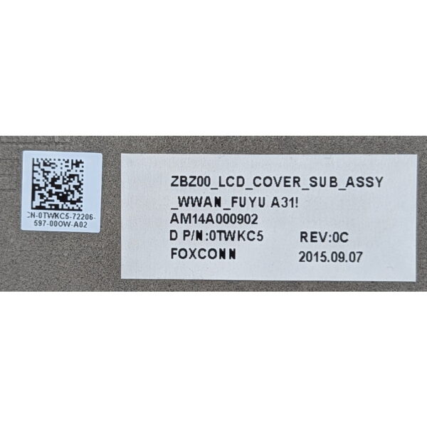 Крышка матрицы 0TWKC5, AM14A000902, Dell Latitude E7250