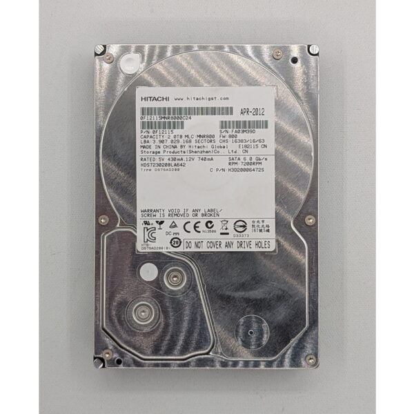 Жесткий диск HDS723020BLA642, 0F12115, Hitachi, 2 Тб, SATA, 3.5