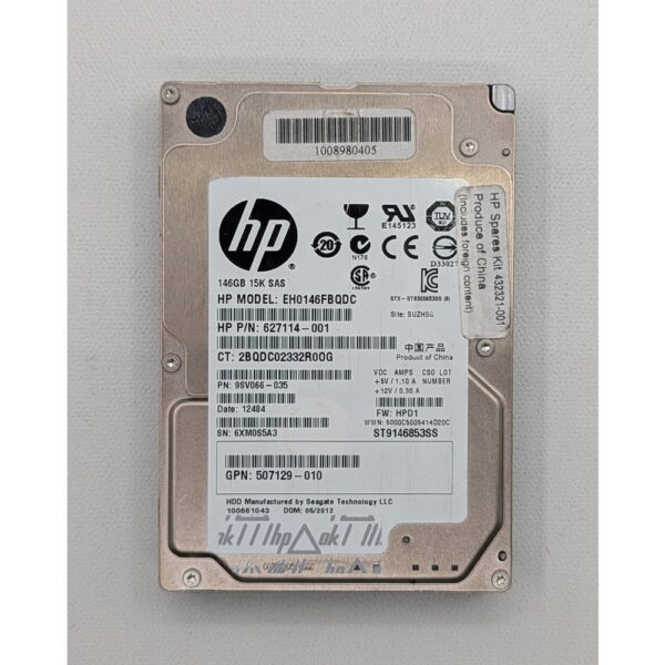 Жесткий диск ST9146853SS, 62714-001, 507129-010, Seagate, HP, 146 Гб, SAS, 2.5