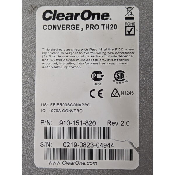 Микшер для аудиоконференций 910-151-820, ClearOne Converge Pro TH20