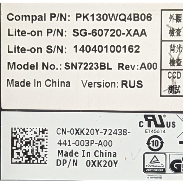 Клавиатура 0XK20Y, SN7223BL, SG60720-XAA, Dell Latitude E5440