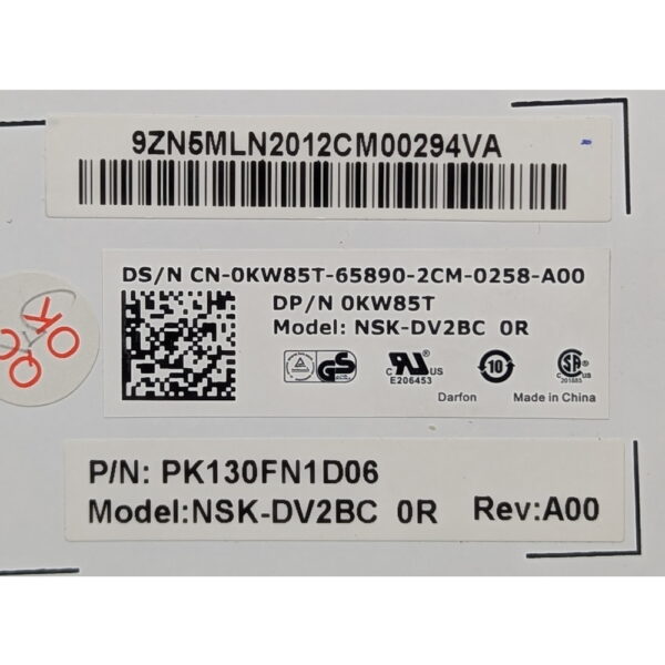 Клавиатура 0KW85T, PK130FN1D06, NSK-DV2BC, Dell Latitude E6220, E6320, E6420, E5420, E6230