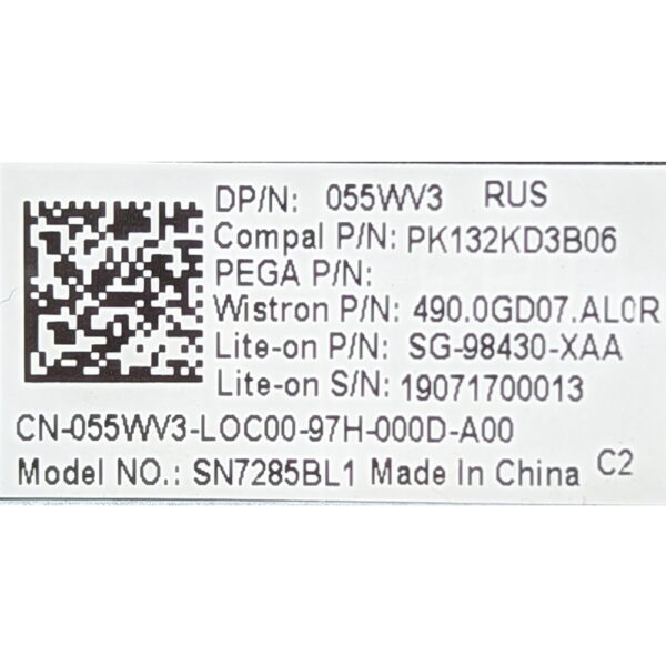 Клавиатура 055WV3, PK132KD3B06, SG-98430-XAA, SN7285BL1, Dell Inspiron 5390, 5391, 5490, 5493, 5494, 5498, 7390, 7391, 7490, 3301, 3410