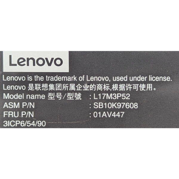 Аккумулятор 01AV447, SB10K97608, L17M3P52, Lenovo Thinkpad E15, E480, E485, E490, E580, E585, E590, СОСТОЯНИЕ НЕ ИЗВЕСТНО, ПРОДАЕТСЯ КАК ЗАГЛУШКА!