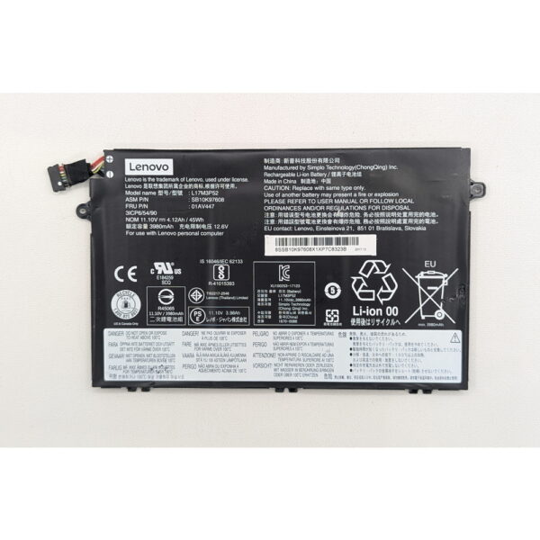 Аккумулятор 01AV447, SB10K97608, L17M3P52, Lenovo Thinkpad E15, E480, E485, E490, E580, E585, E590, СОСТОЯНИЕ НЕ ИЗВЕСТНО, ПРОДАЕТСЯ КАК ЗАГЛУШКА!