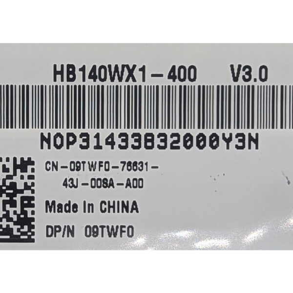 Матрица HB140WX1-400 V3.0, 09TWF0, BOE-Hydis, Dell Latitude E5440, E6440, 14.0, WXGA HD, 1366 x 768, LED, DIODE, LVDS, 40 Pins