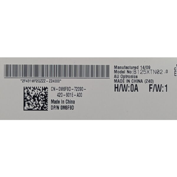 Матрица B125XTN02.0, 0M6F9D, Dell Latitude E7240, 12.5, WXGA HD, 1366 x 768, LED, DIODE, 30 Pins