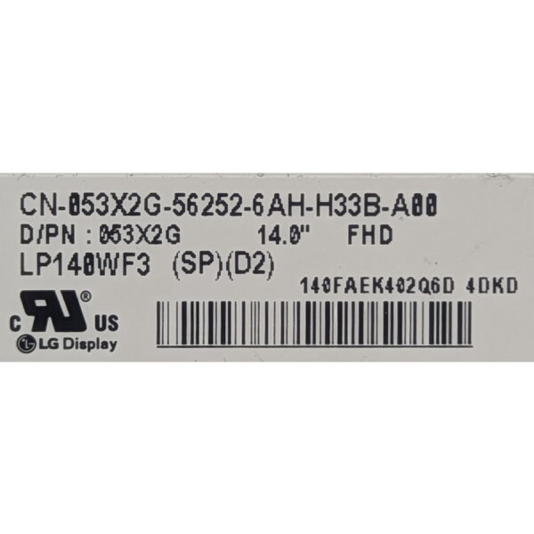 Матрица LP140WF3(SP)(D2), 053X2G, LG-Philips, Dell Latitude E7470, E5470, 14", Full HD, 1920 x 1080, LED, DIODE, 30 Pins
