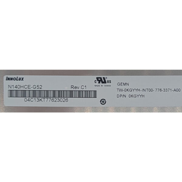 Матрица N140HCE-G52 Rev.C1, 0KGYYH, Innolux, Dell Latitude E7480, 14.0, Full HD, 1920 x 1080, LED, DIODE, Regular UPPA, 30 Pins