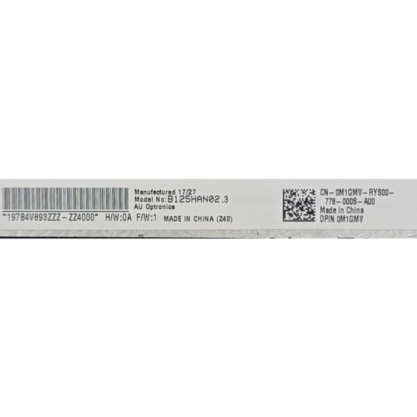 Матрица B125HAN02.3, 0M1GMV, AU Optronics, Dell Latitude E7280, 12.5, 1920 x 1080, LED, 30 Pins, Full HD