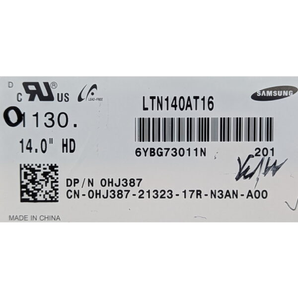 Матрица LTN140AT16-201, 0HJ387, Samsung, Dell Latitude E6420, E5420, 14.0, WXGA HD, 1366 x 768, LED, DIODE, 40 Pins