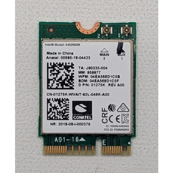Wi-Fi модуль 01275K, 9462NGW, Intel, Dell G3 15 3590, G3 3579, G5 15 5590