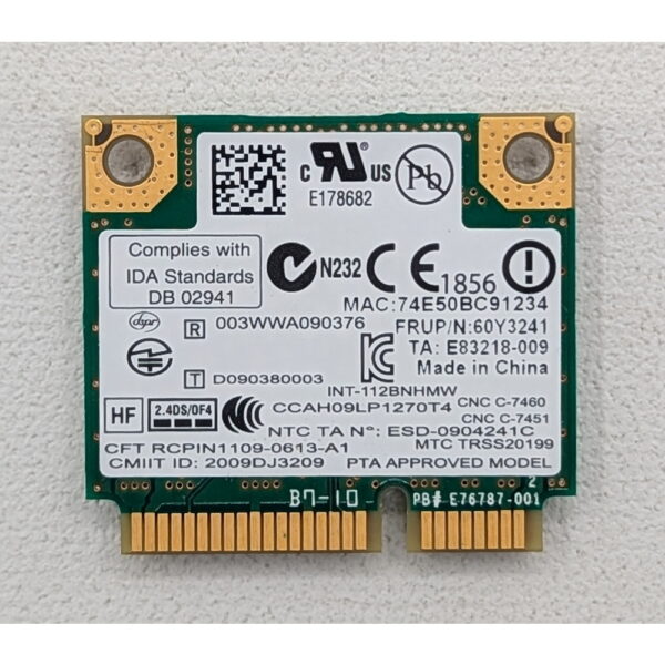 Wi-Fi модуль 60Y3241, 593530-001, 112BNHU, Intel, Lenovo Thinkpad L410, T420