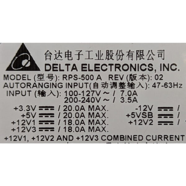 Корзина для блоков питания A76006-006, RPS-500A, Delta