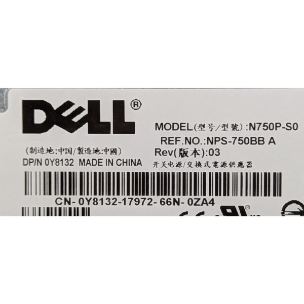 Блок питания 0Y8132, NPS-750BB А, Dell PowerEdge 2950, 750 Вт