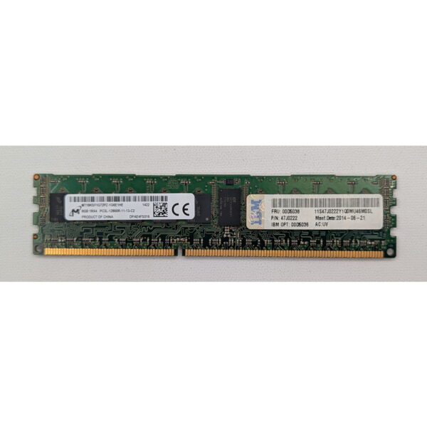 Модуль памяти MT18KSF1G72PZ-1G6, 00D5038, 47J0222, 00D5036, Micron, IBM, DDR3L, 8Gb, 12800R, RDIMM, ECC