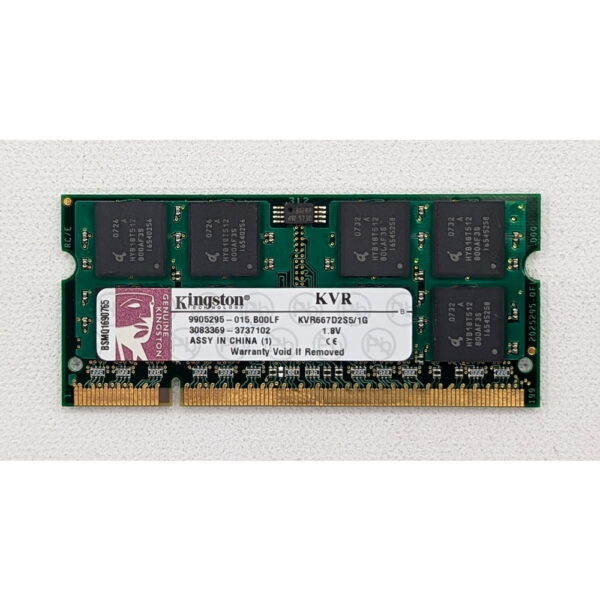 Модуль памяти KVR667D2S5/1G, Kingston, DDR2, 1Gb, 5300, SO-DIMM