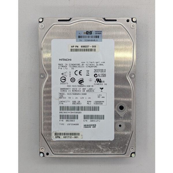 Жесткий диск HUS156060VLS600, 601712-001, 606227-003, Hitachi, HP, SAS, 600 Гб, 3.5