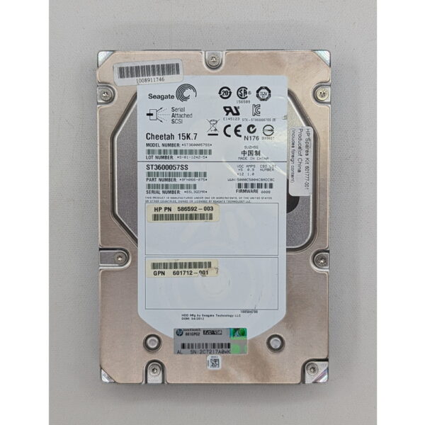 Жесткий диск ST3600057SS, 601712-001, 586592-003, Seagate, HP, SAS, 600 Гб, 3.5