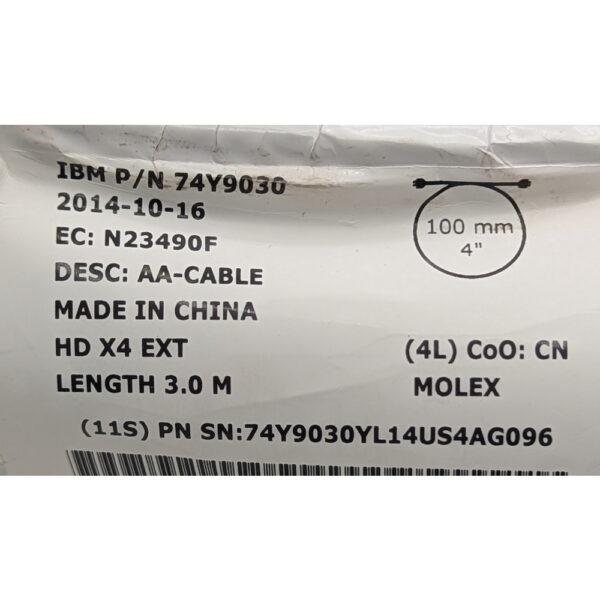 Кабель 74Y9030, IBM, Mini SAS HD to mini SAS HD 3 m