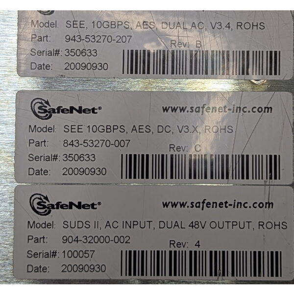 Коммутатор 943-53270-207, 843-53270-007, 904-32000-002, SEE 10GBPS, SUDS Ii, SafeNet