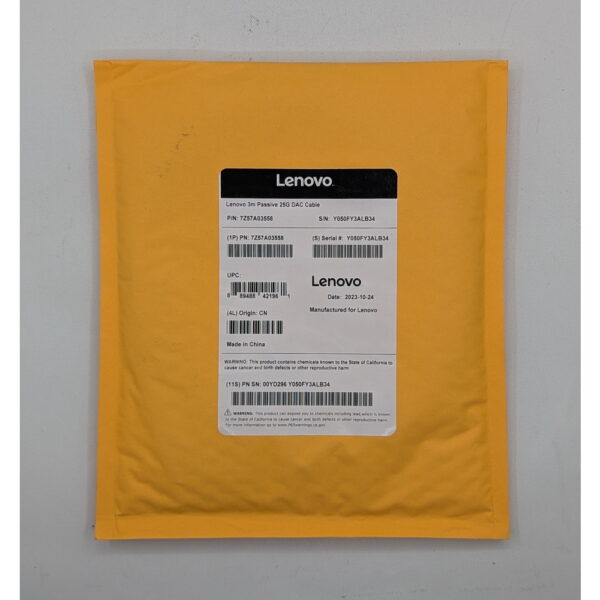 Кабель 00YD296, Lenovo, 3m Passive 25G SFP28 DAC