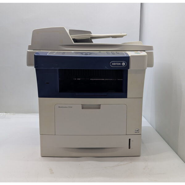 Xerox Workcentre 3550, пробег 151914, замятие первого лотка, со второго печатает нормально, не исправен верхний автоподатчик, возможно, требуется замена роликов.