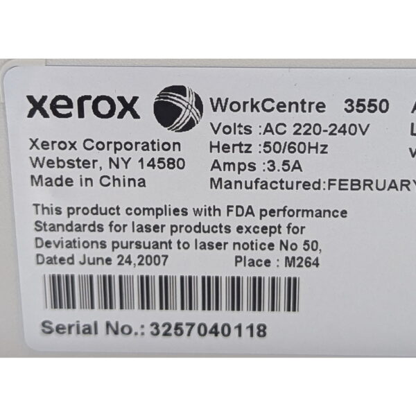 Xerox Workcentre 3550, пробег 151914, замятие первого лотка, со второго печатает нормально, не исправен верхний автоподатчик, возможно, требуется замена роликов.